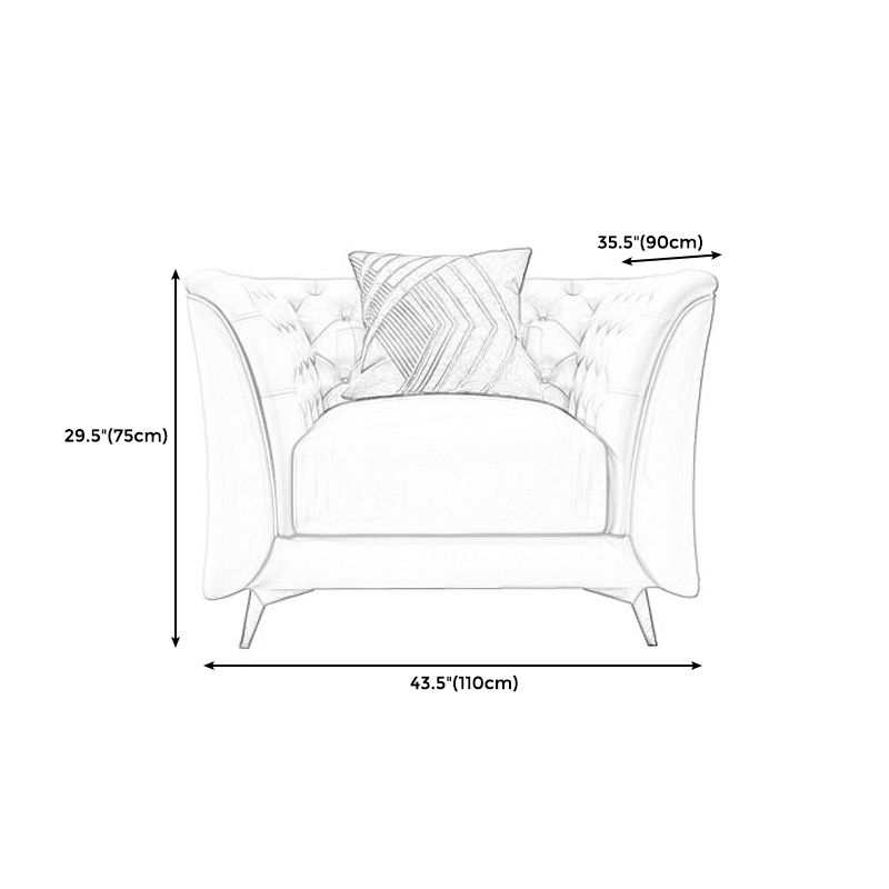 Modern Style Evagged Armrest Latex/sponge Padded Tufted Back Base Sofa