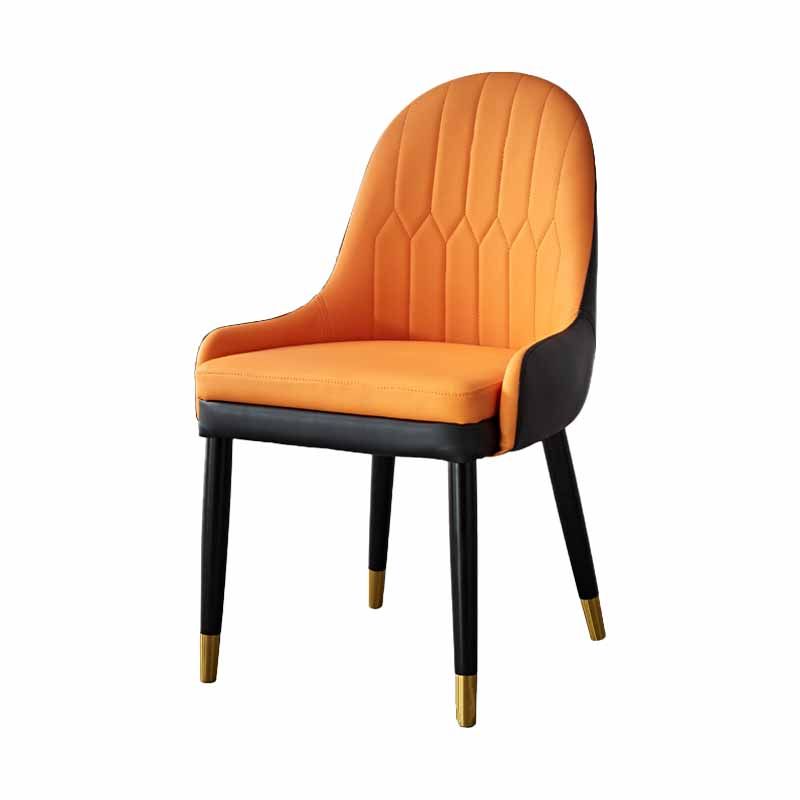 Sillas de comedor de estilo moderno Silla Parsons lateral con brazo de metal para cocina