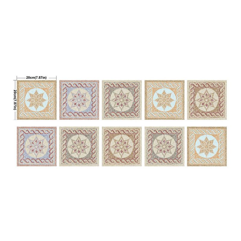 Mandala Peel and Stick Wallpapers 10 Pcs Yellow Vintage Wall Covering for Kitchen