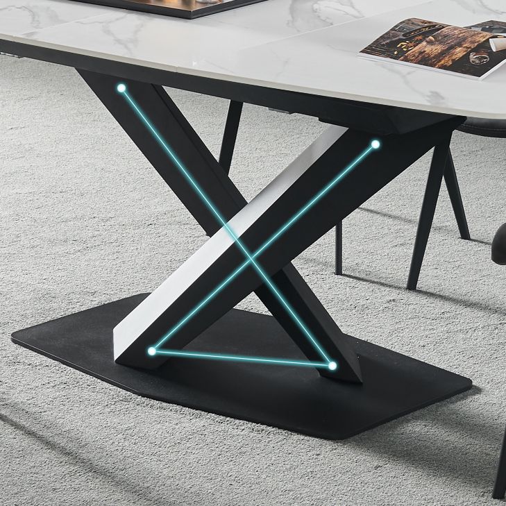 Mesa de comedor rectangular colección de comedor de piedra contemporánea con pedestal