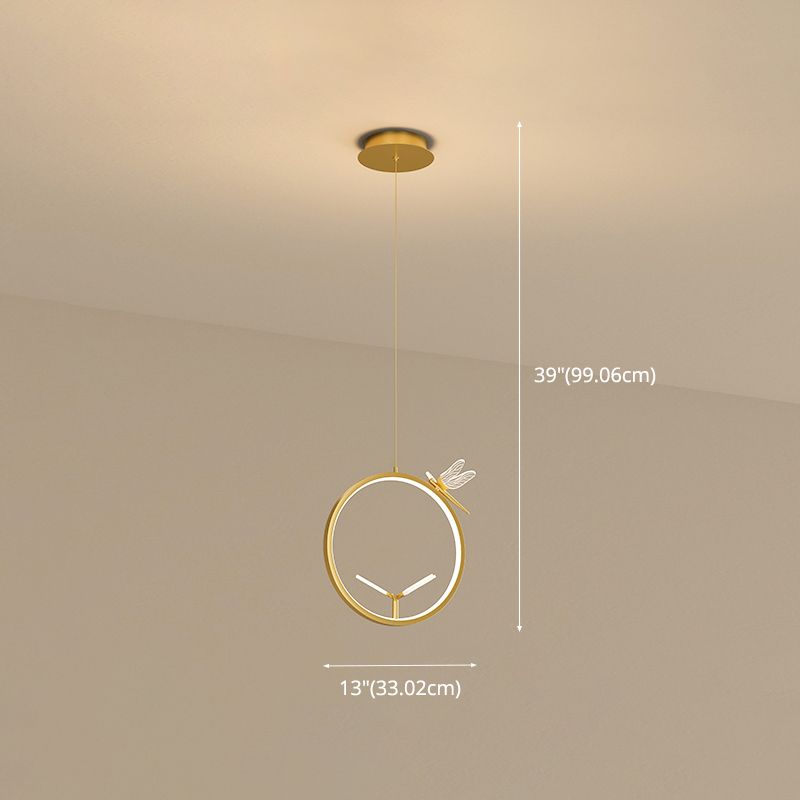 Modern LED Hanging Ceiling Light Metal 1-Light Circle Ceiling Pendant Light