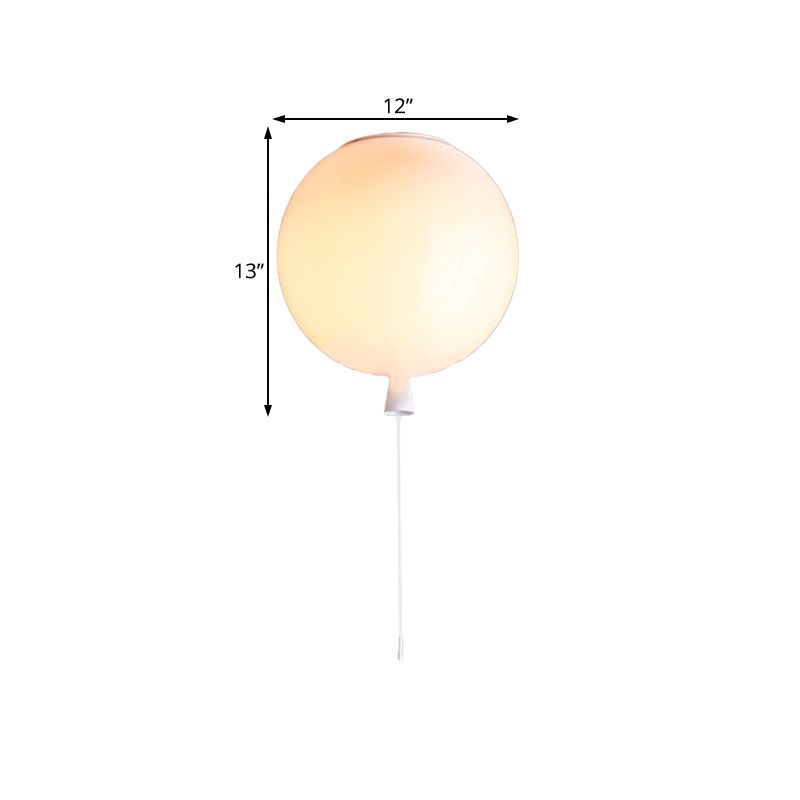 Ballon Shade Pendelleuchte Modernist Style Kunststoff 8"/10" Breite 1 Licht Wohnzimmer Deckenleuchte in Weiß