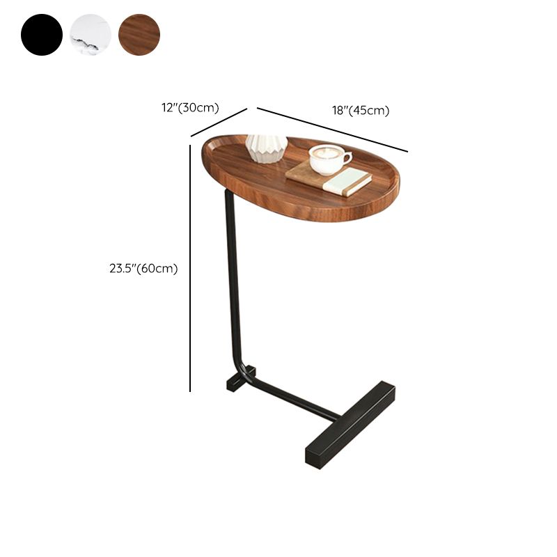23.6inch Tall Modern C Corner Table Wood Side End Table for Living Room