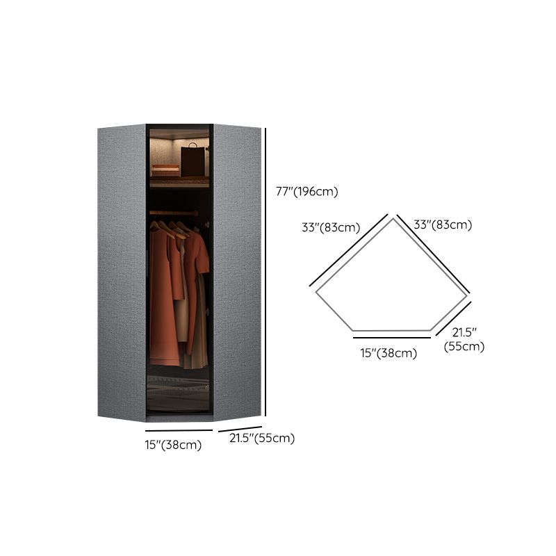 Modern Glass Wardrobe Cloth Rod Included Wardrobe Closet without Light