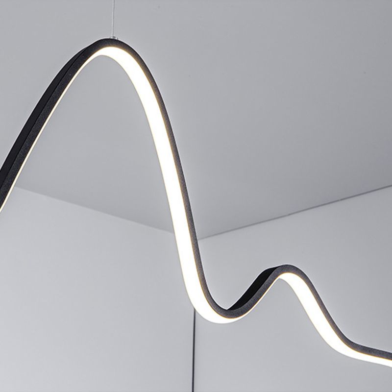 Golden/Black Kitchen Island Lighting Modern Linear LED Ceiling Light for Foyer