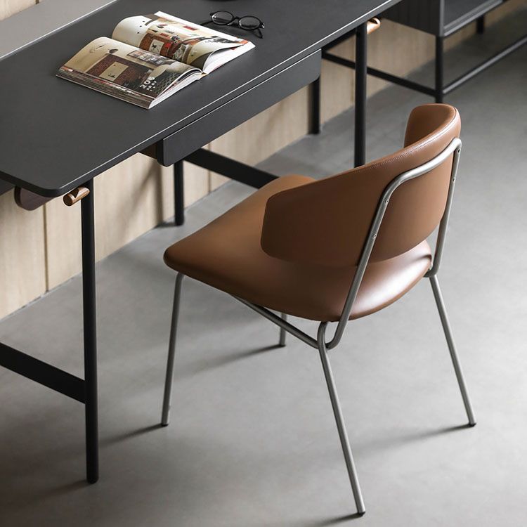 Eigentijdse stijl eetkamerstoelen eetarmloze open achterstoelen met metalen benen