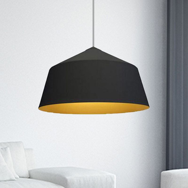 Dome Shaped Shade Pendant Ceiling Light in Nordic Style Metal 1 Light Black/White Hanging Ceiling Light