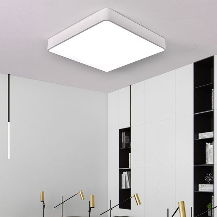 Metal Square Flush Ceiling Light Fixtures Contemporary Office Flush Mount Ceiling Light Fixture