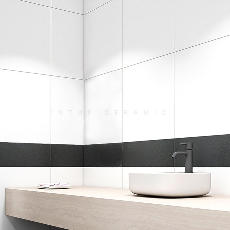 White Square Porcelain Singular Tile White No Pattern Tile for Wall and Floor