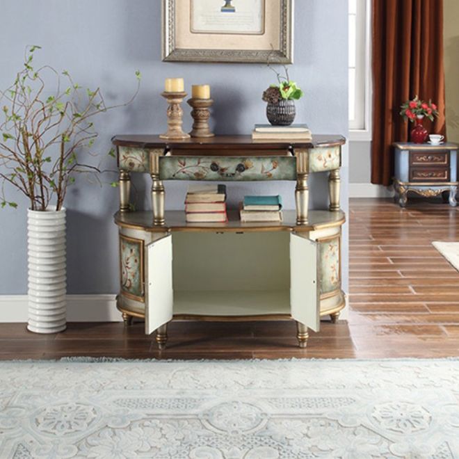Victoria Wooden Accent Table Free Form Sofa Console Table for Hall