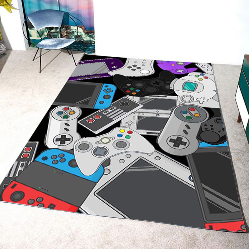 Novelty Game Controller Pattern Carpet Polyester Rug Stain Resistant Area Rug for Home Decoration