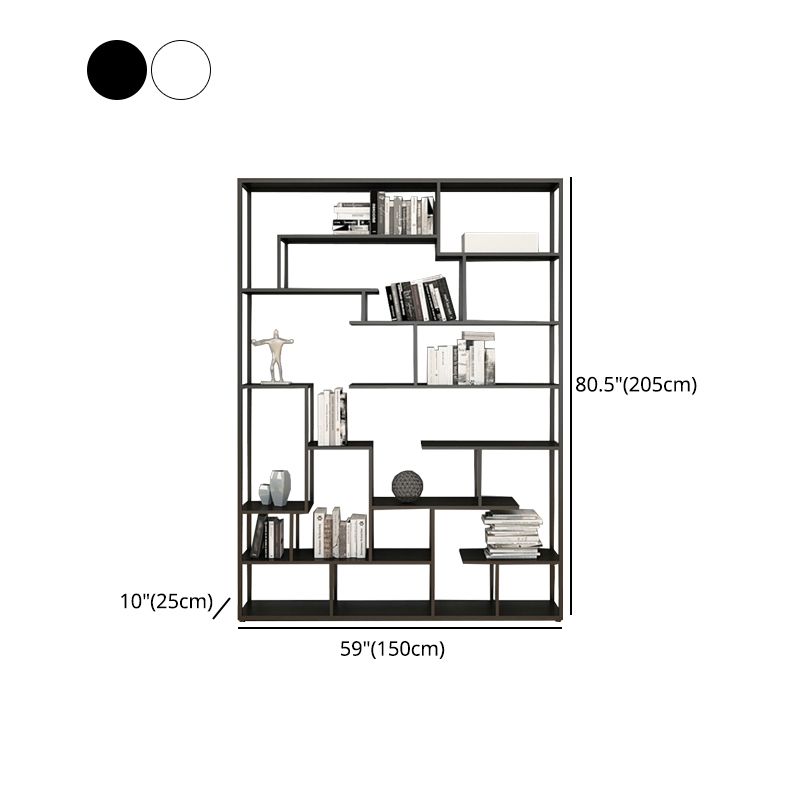 80.71"H Bookcase Open Back Contemporary Style Bookshelf for Office Home