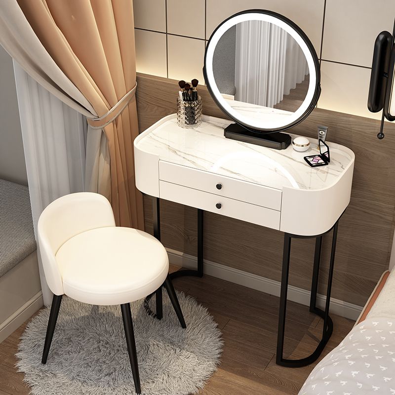 Contemporary Glass Vanity Dressing Table Bedroom Makeup Vanity Desk with Drawer