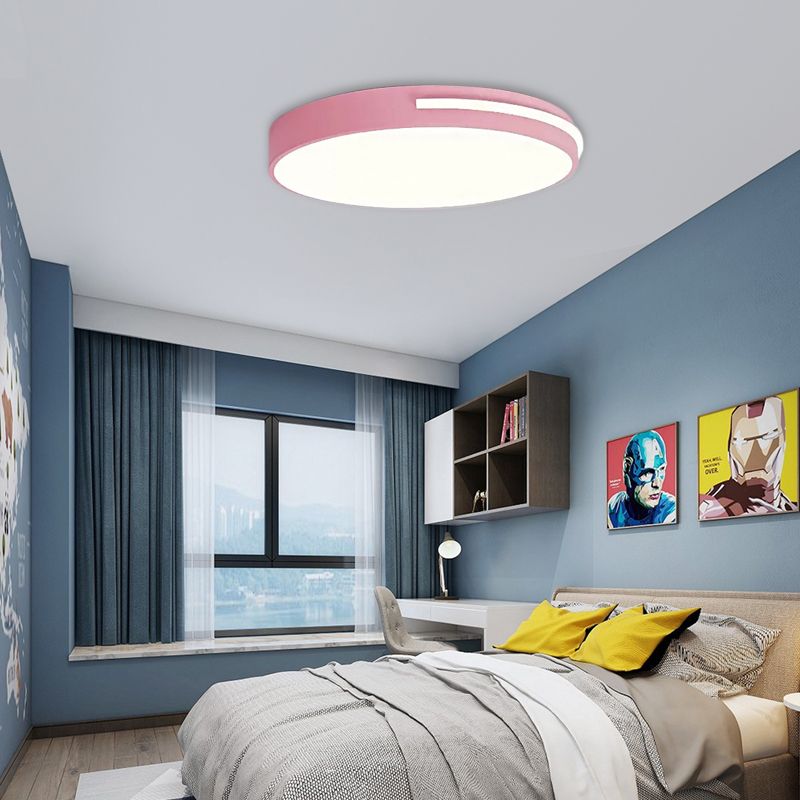 Acrylic Slim Round Flush Mount Light Kid Bedroom Nordic Stylish Ceiling Lamp