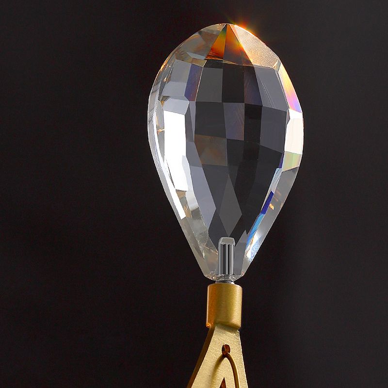 Living Room Gold Wall Sconce Postmodern Crystal 2 Head Wall Mounted Light Fixture