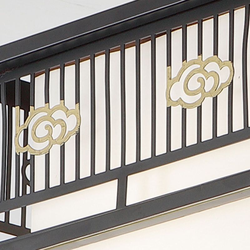 Shaded Aisle Ceiling Flush Mount Traditional-Style Fabric Black Ceiling Mounted Fixture