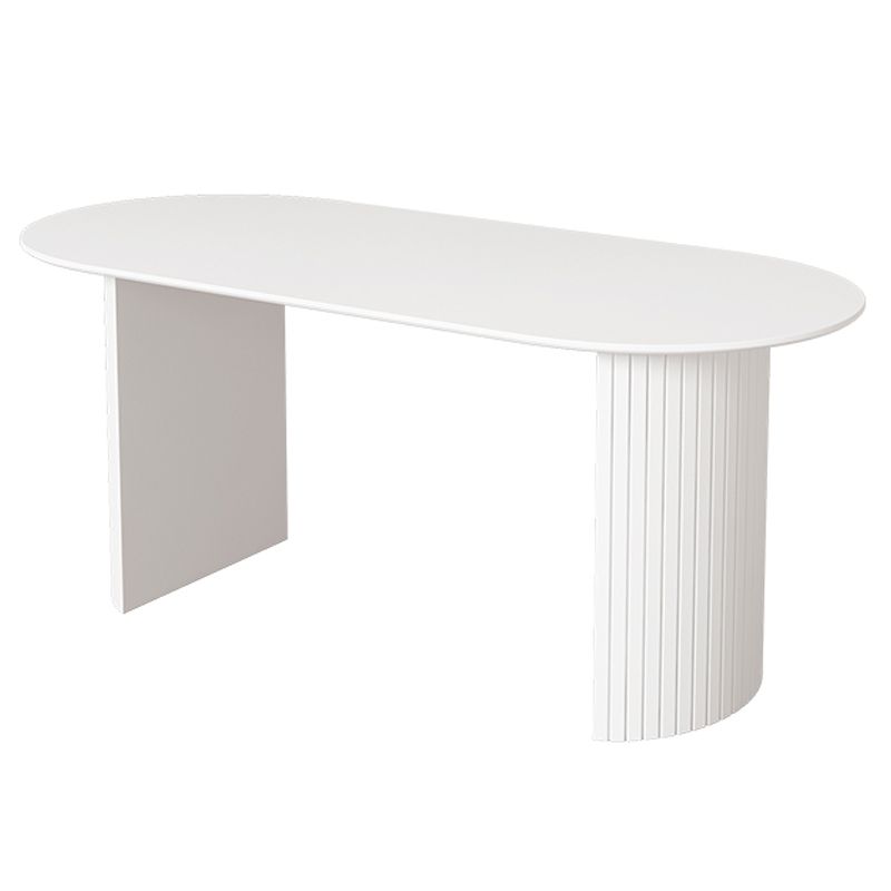 Solid Wood Base Contemporary Dining Table Marble Top Table for Dining Room