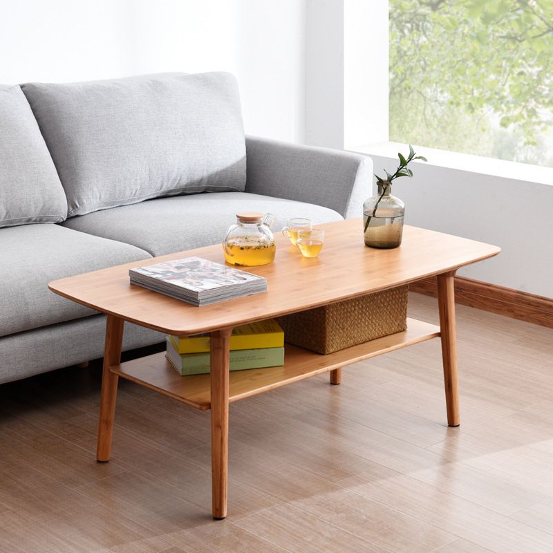 Scandinavian Style Coffee Cocktail Table 4 Legs Solid Wood Coffee Table