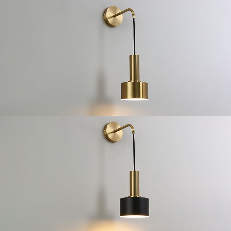 Illuminazione a parete cilindrica illuminazione in stile moderno in metallo fullpy per camera da letto