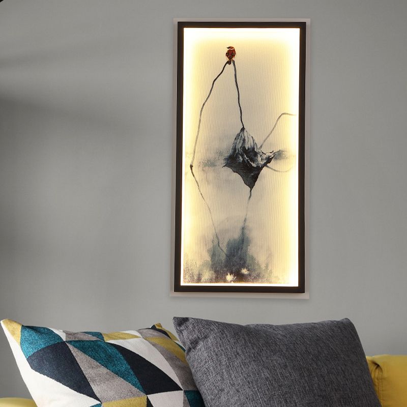 Black Dried Leaf Mural Light Asia LED Aluminum Wall Mounted Lighting for Decoration