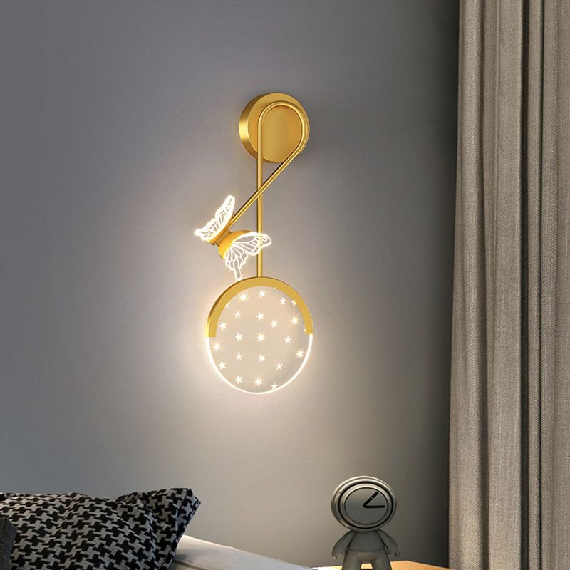 Pink / Gold 2 - Light LED Wall Flush Mount Acrylic Modern Wall Lighting Fixture
