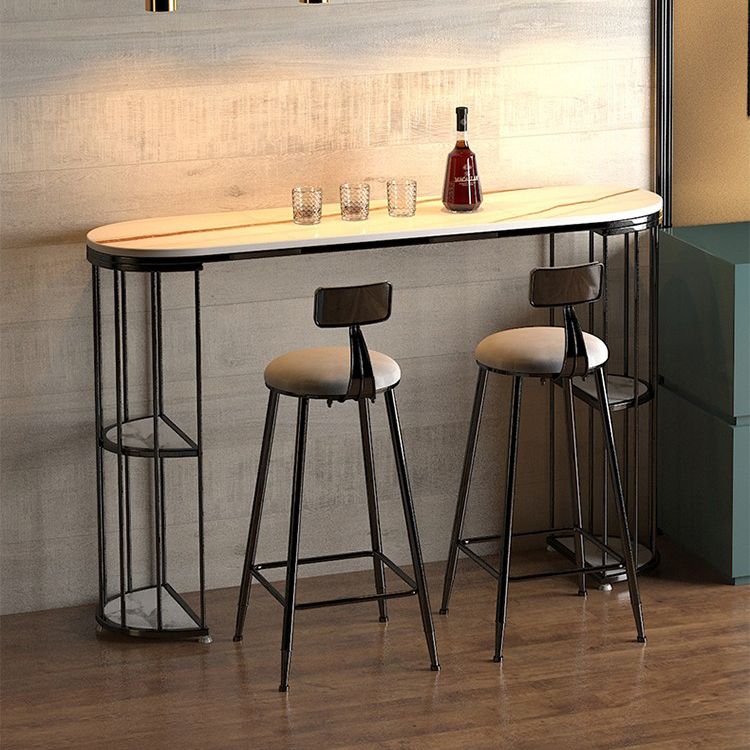 Modern Stone Bar Table Set 1/2/3 Pcs Specialty Pub Set for Indoor