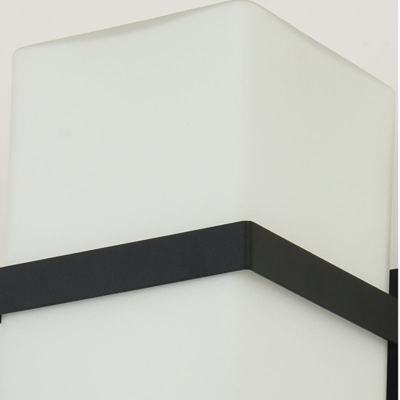 Modern de pared de metal, forma cuboidal de forma Cuboides con sombra de vidrio blanco para el aire libre