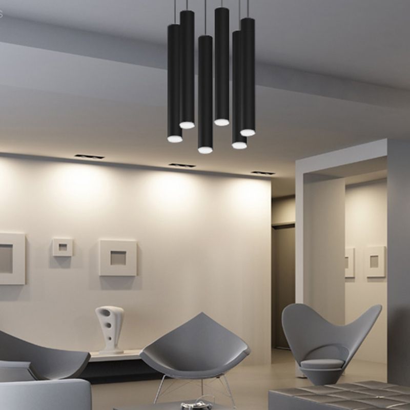 Forme cylindrique Métal Hanging Light Moderne Style 1 Lumière Lumière Lumière