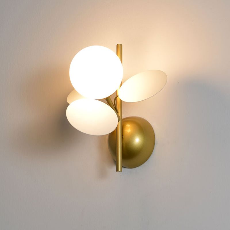 Macaron Ball Shade Wall Sconce Metal 1 Light Sconces for Bedroom