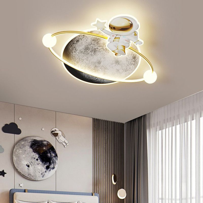 White Children Ceiling Light LED Flush Mount Lighting for Foyer