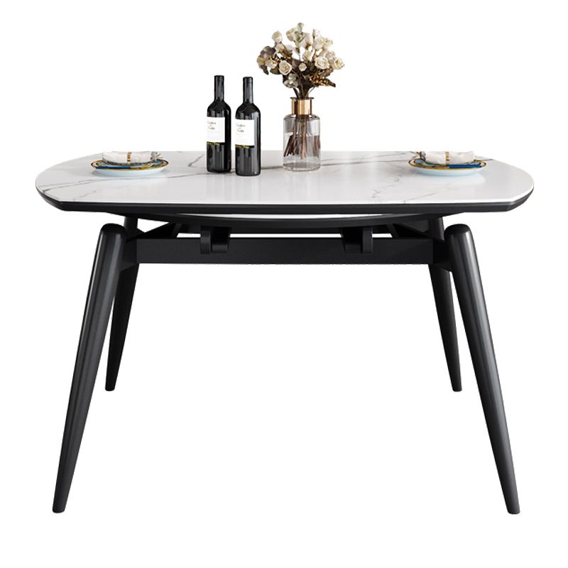 Sintered Stone Top Extendable Round Table for Restaurant Modern Dining Table with 4 Legs