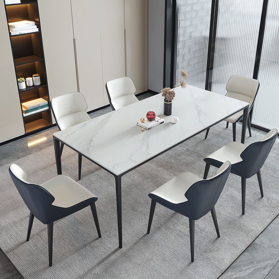 Mesa de comedor de piedra sinterizada Mesa de 4 patas de estilo industrial para comedor