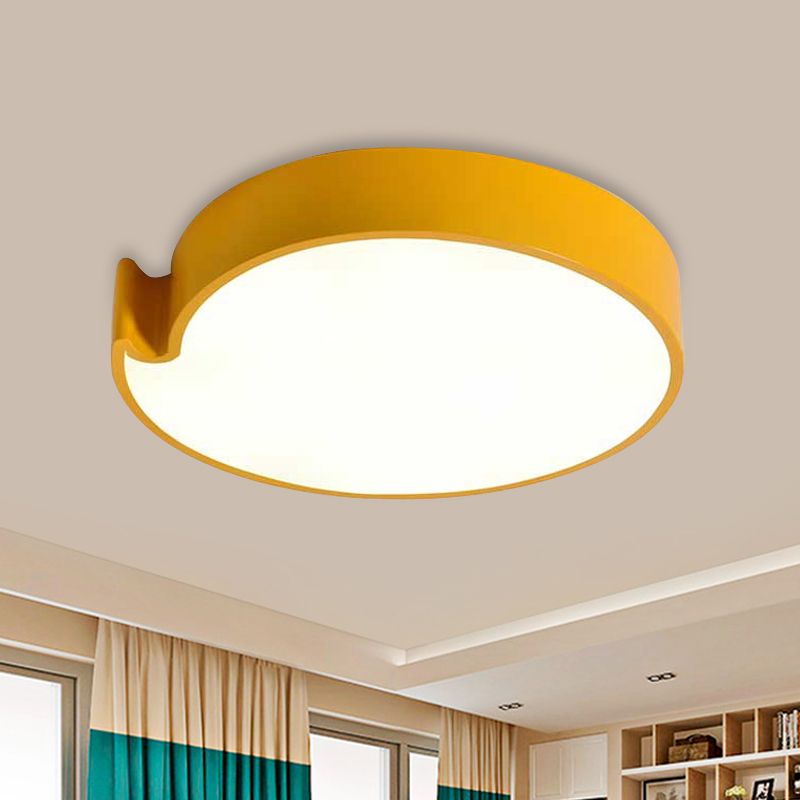 Minimalistische LED Flush Mount mit Acryl Shade Blau/Gelb Finish Circular Flush Deckenleuchte
