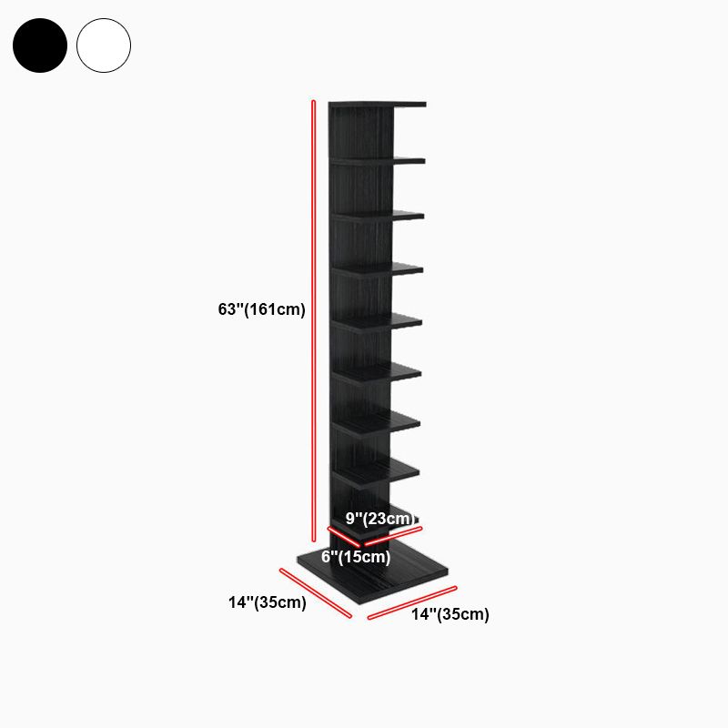 Contemporary Corner Closed Back Bookshelf Manufactured Wood Frame and Shelf