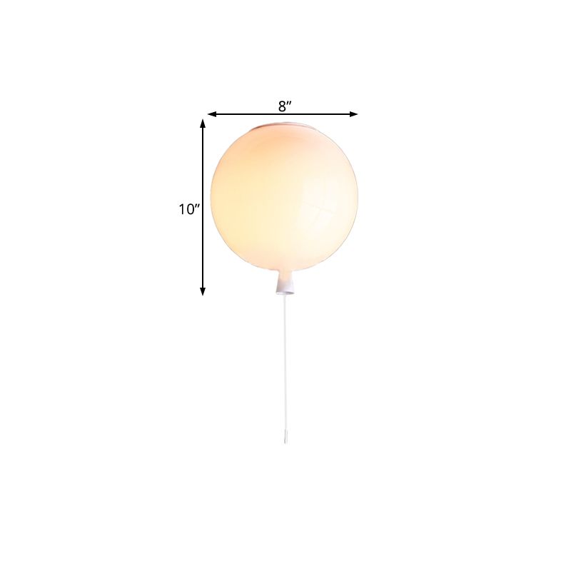 Ballon Shade Pendelleuchte Modernist Style Kunststoff 8"/10" Breite 1 Licht Wohnzimmer Deckenleuchte in Weiß
