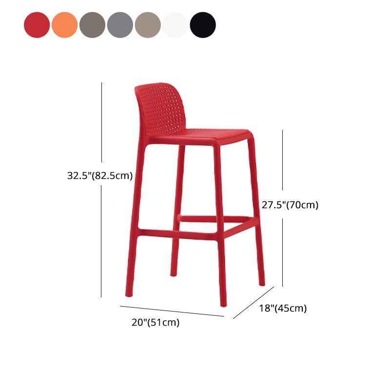 Scandinavia Style Bar-stool Square Seat PP Legs for Kitchen Bar