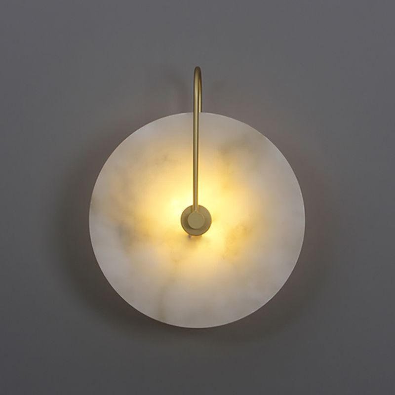 Glass Round Wall Sconce Lights Modern Style 1 Light Wall Murd Lamps