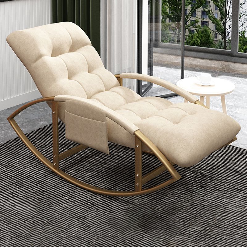 Simple Style Lazy Sofa Chair Balcony Iron Base Rocking Chair