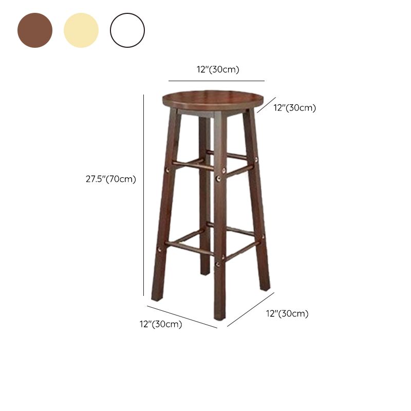 Industrial Wooden Counter Height Stools with Footrest Bar Stool