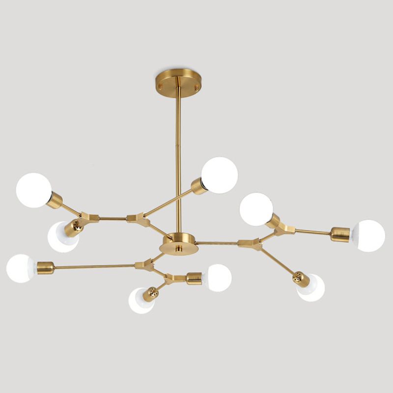 Modern Minimalist Style Branch Chandelier Lighting Fixtures Metal Chandelier for Living Room