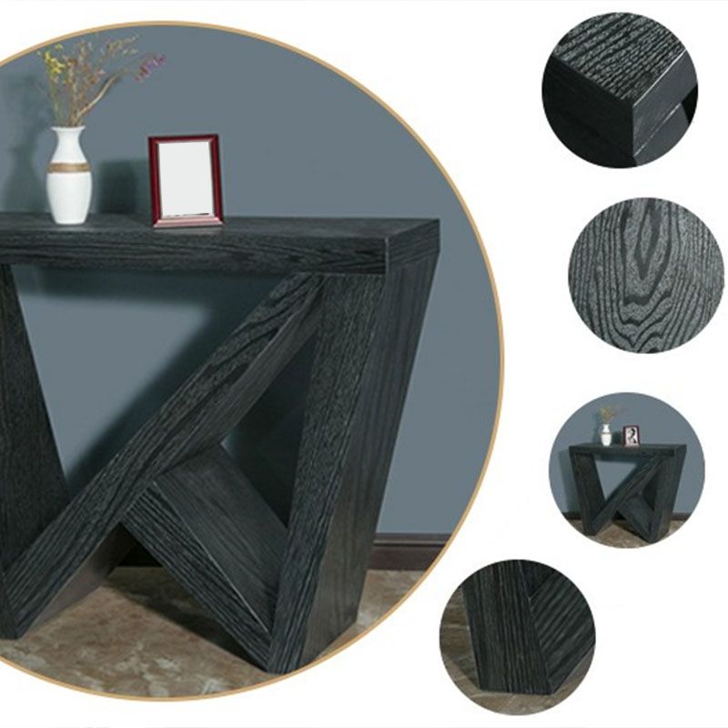 12" W Wood Console Table Mid-Century Modern Rectangle Accent Table for Hall