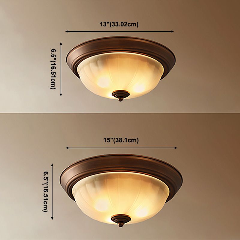 Plafonnier encastré avec abat-jour en verre, plafonnier d'intérieur en forme de bol de Style campagnard américain