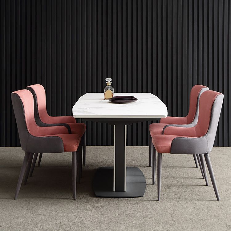 Stone Top Dining Table Set 1/4/5/7 Pieces Modern White Indoor Dinette Set