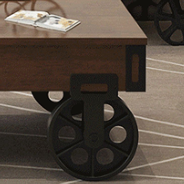 Modern Abstract Wooden Coffee Table Rectangular Top Shape Cocktail Table