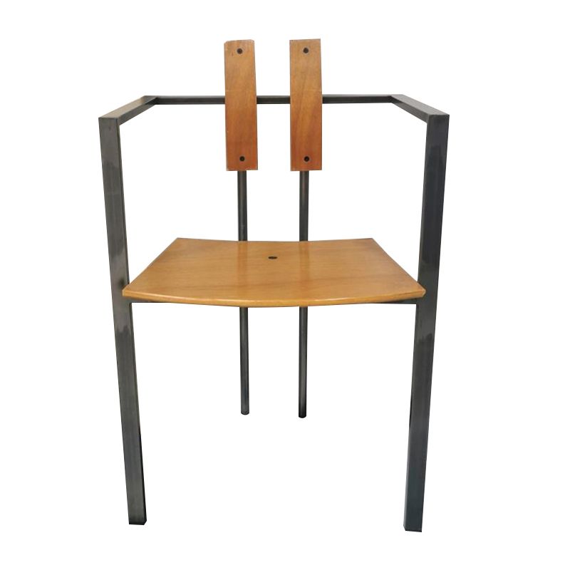 Designer Style Dining Chairs Low Back Arm Chair with Stainless Steel Legs