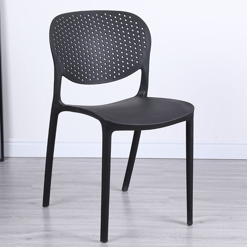 Plastic Stacking Side Chair Modern Style Open Back Armless Chair