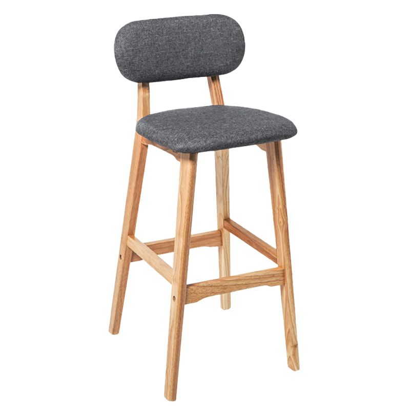 Rubberwood Modern Low Back Stool Matte Finish Upholstered Bar Stools