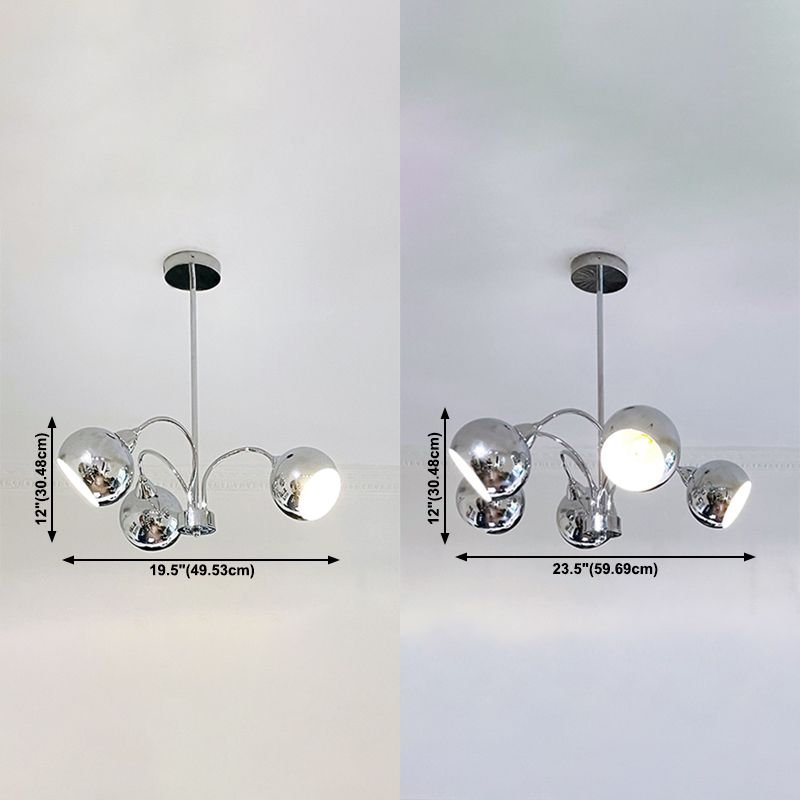 Luz de colgante de metal ligero de lámpara de estilo posmoderno en plata para sala de estar