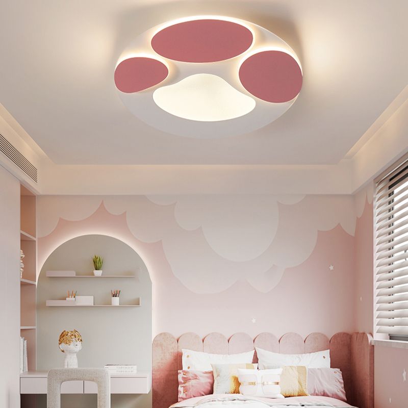 Metal Modern Flush Mount Circular Shape Ceiling Light with Acrylic Shade for Bedroom