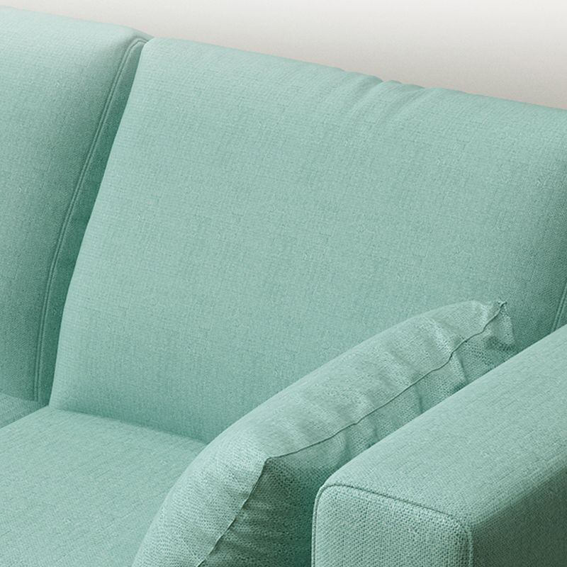 Contemporary Tuxedo Arm Standard Sofa with Bolster Pillows for Living Room, Apartment